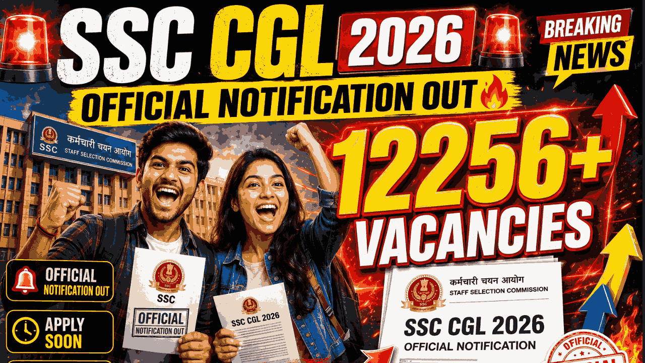 SSC CGL 2026 Official Notification Out | 12,256+ Vacancies 🔥SSC CGL 2026 Apply Online Started