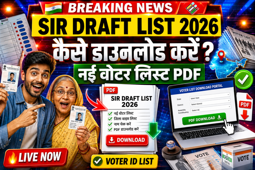 SIR Draft List 2026 कैसे डाउनलोड करें? | नई वोटर लिस्ट PDF डाउनलोड