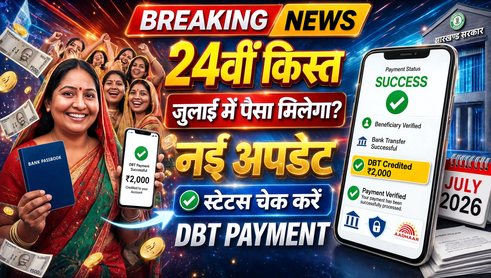 Maiya Samman Yojana 24th Installment 2026: जुलाई में पैसा मिलेगा? जानें नई अपडेट, पात्रता, भुगतान तिथि और स्टेटस चेक करने का पूरा तरीका