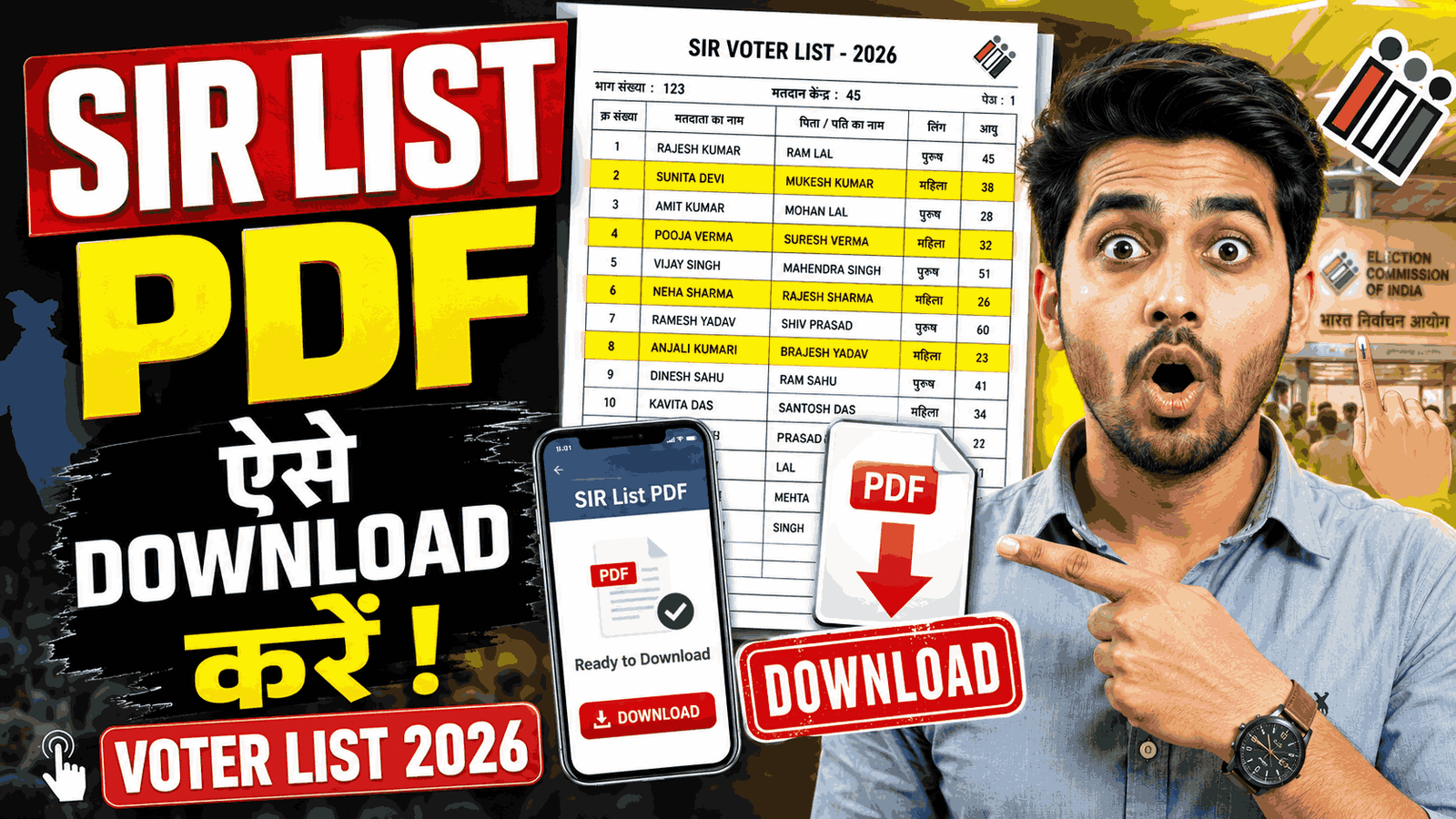 SIR Draft List 2026 कैसे डाउनलोड करें? | नई वोटर लिस्ट PDF डाउनलोड