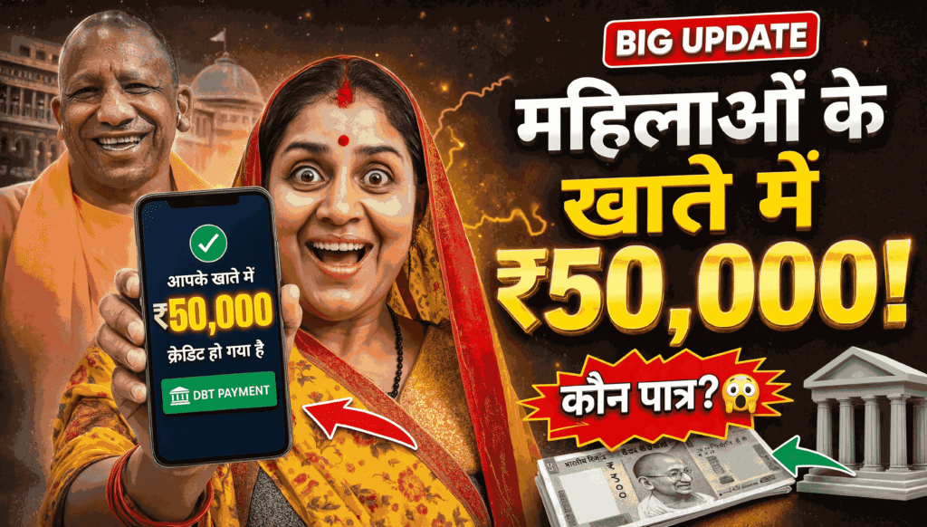 UP महिलाओं के खाते में आएंगे ₹50,000! 😱 कौन-कौन होगा पात्र? पूरी जानकारी | CM Yogi