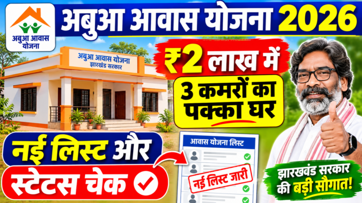 अबुआ आवास योजना 2026: ₹2 लाख में 3 कमरों का पक्का घर, नई लिस्ट और स्टेटस चेक
