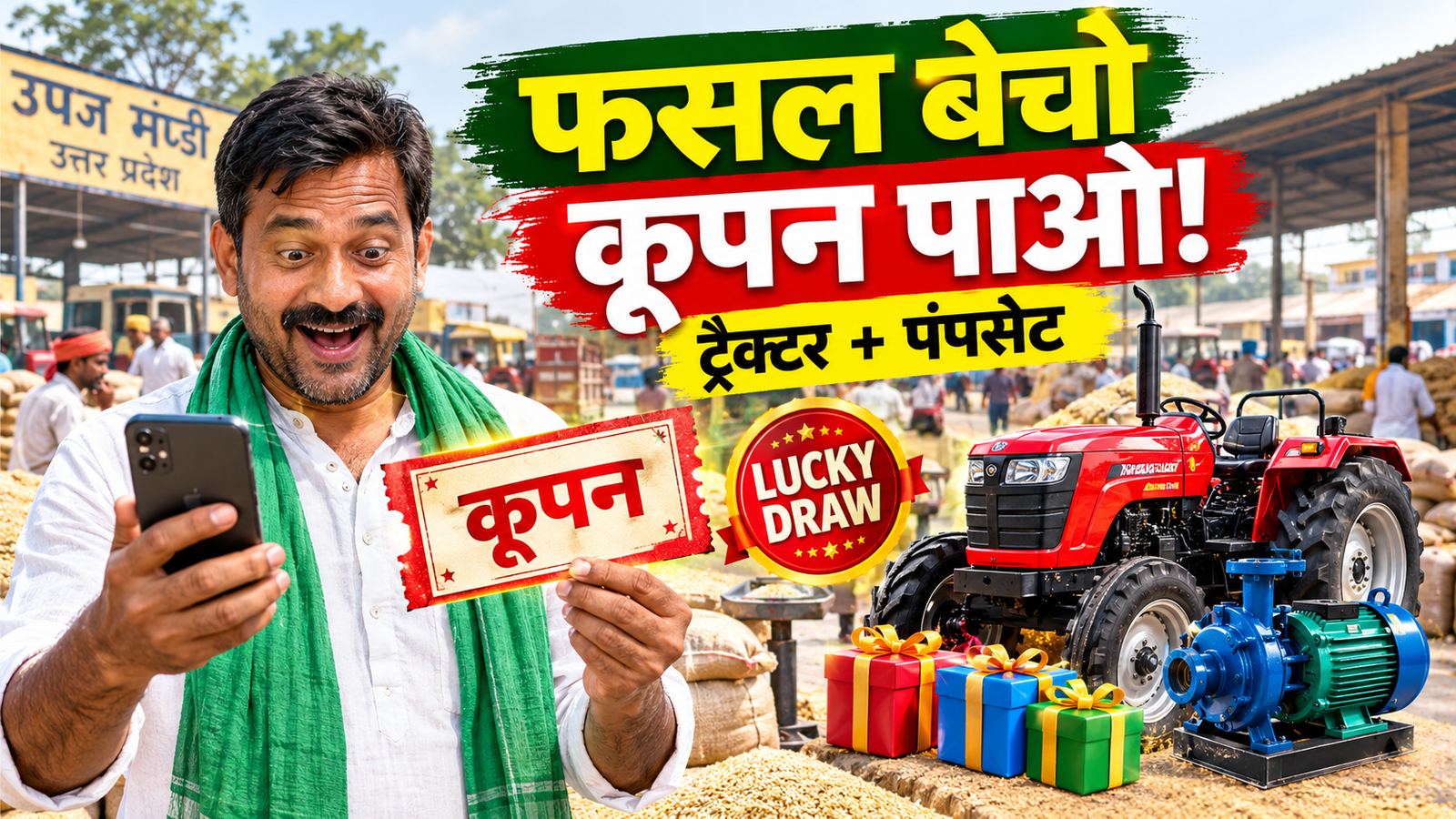 Mukhyamantri krishak Uphaar Yojana UP: मंडी में फसल बेचने पर मिलेगा कूपन, लकी ड्रॉ में ट्रैक्टर-पंपसेट जीतने का मौका